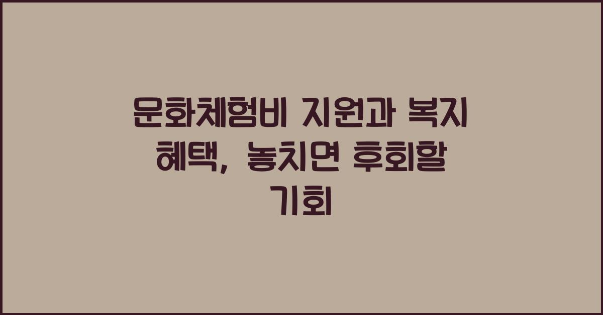 문화체험비 지원, 복지 혜택