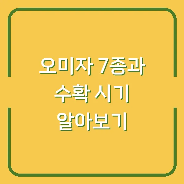 오미자 7종과 수확 시기 알아보기