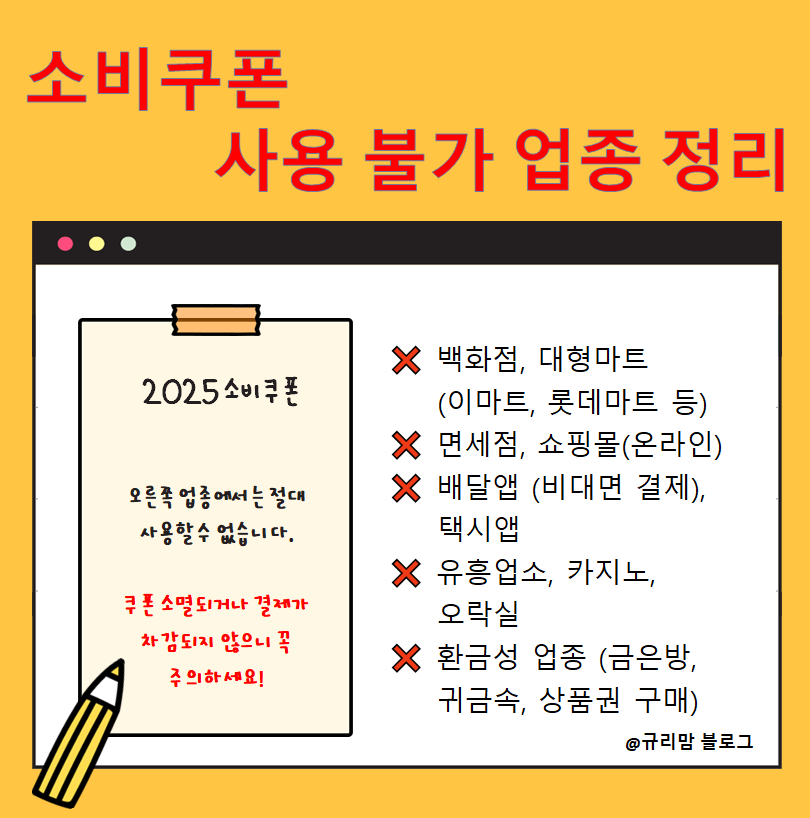소비쿠폰사용불가업종정리