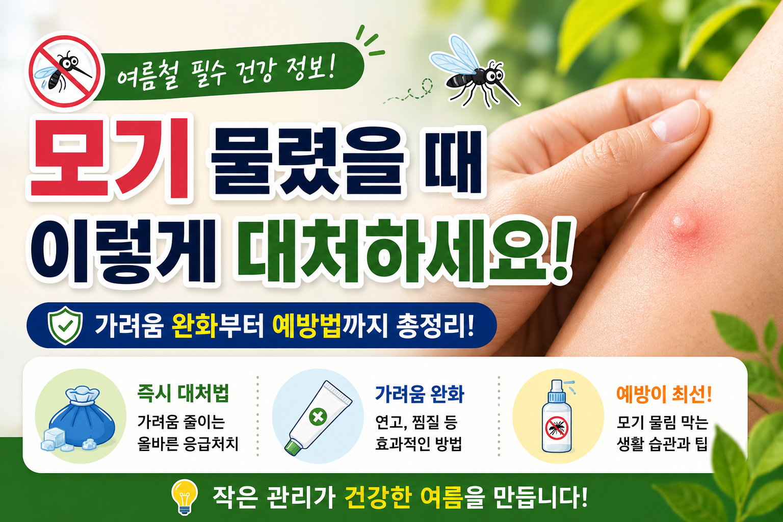 모기 물렸을 때 이렇게 대처하세요!