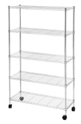 코멧 메탈 선반 5단 900 x 350 x 1500mm, 실버