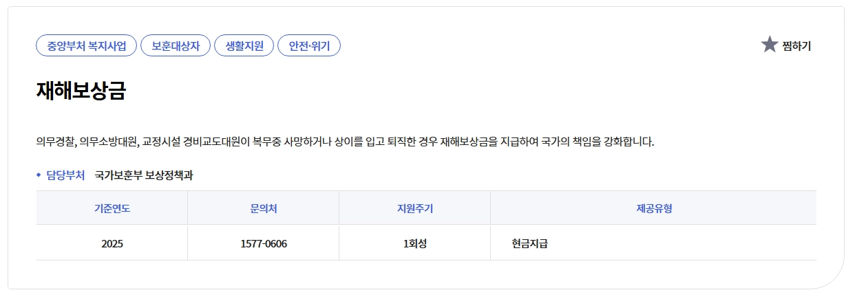 재해보상금 신청자격