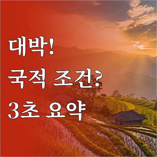 국제결혼 후 한국 국적 취득 조건 정..