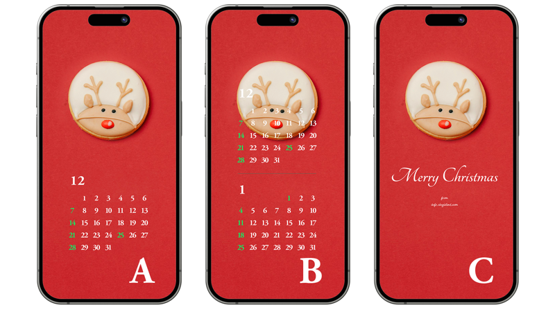 03 루돌프 쿠키 ABC - 2025년12월 아이폰배경화면