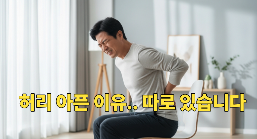 허리 통증으로 불편한 모습