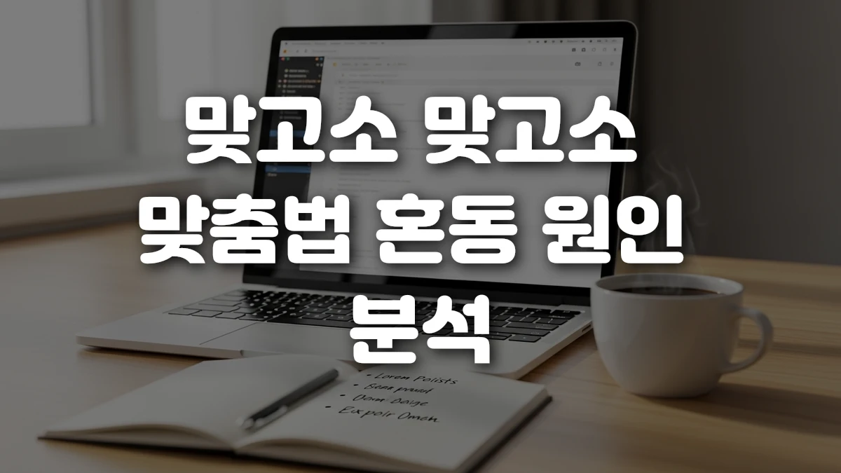 맞고소 맞고소 맞춤법 혼동 원인 분석