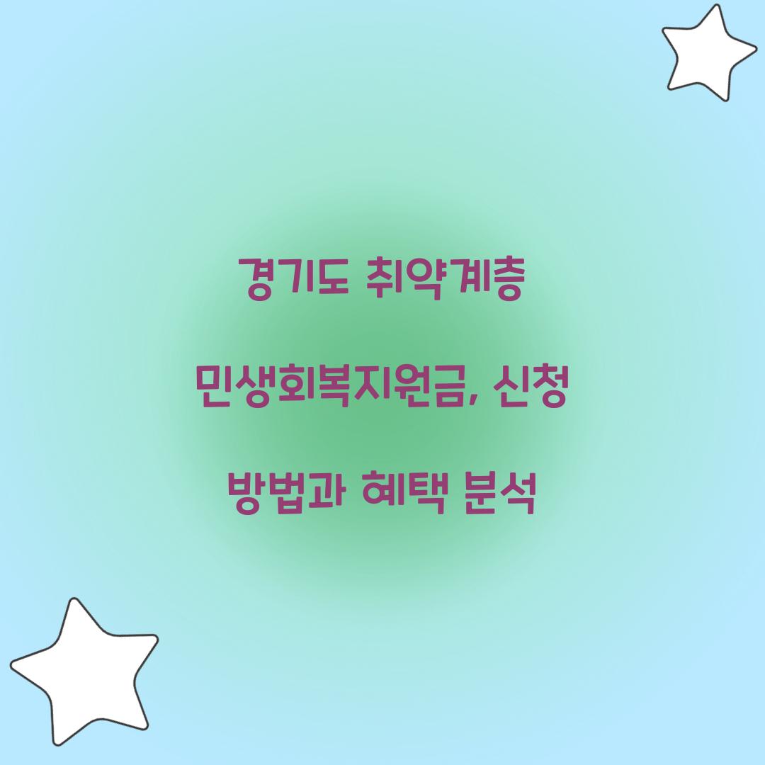 경기도 취약계층 민생회복지원금