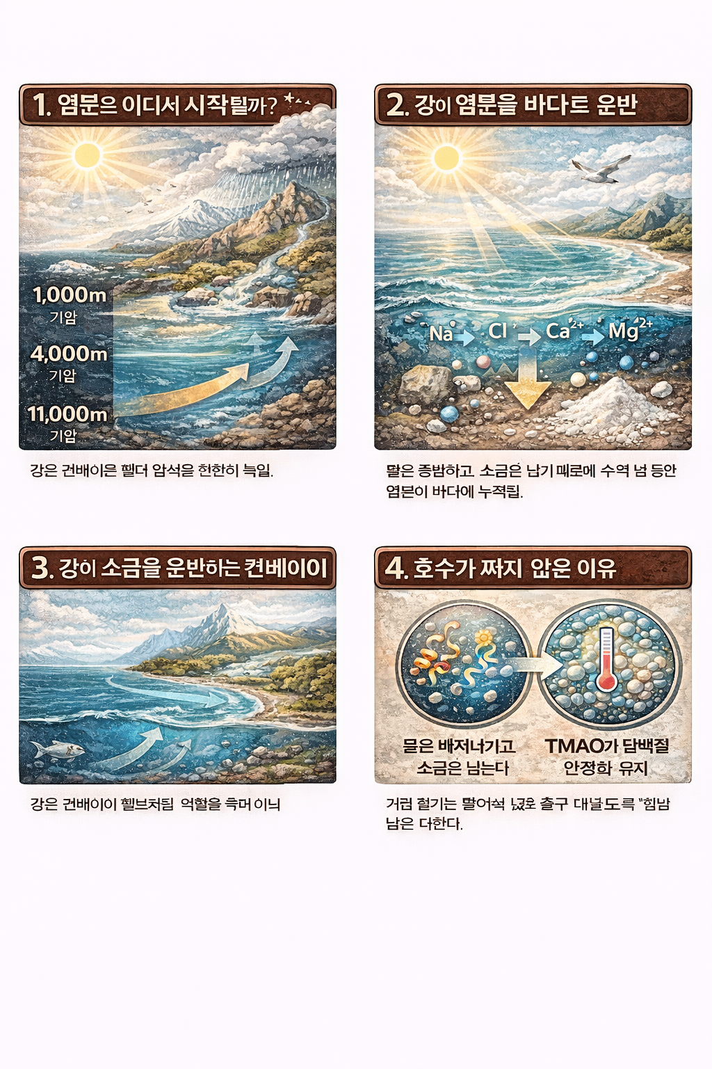 바다는 왜 짠데, 호수는 짜지 않을까 과학으로 풀어본 이유