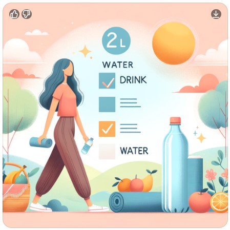 하루 2리터 물 마시기 이미지