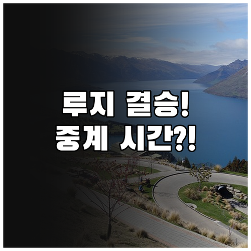 루지 결승 중계 한국 시간 정보 및 ..