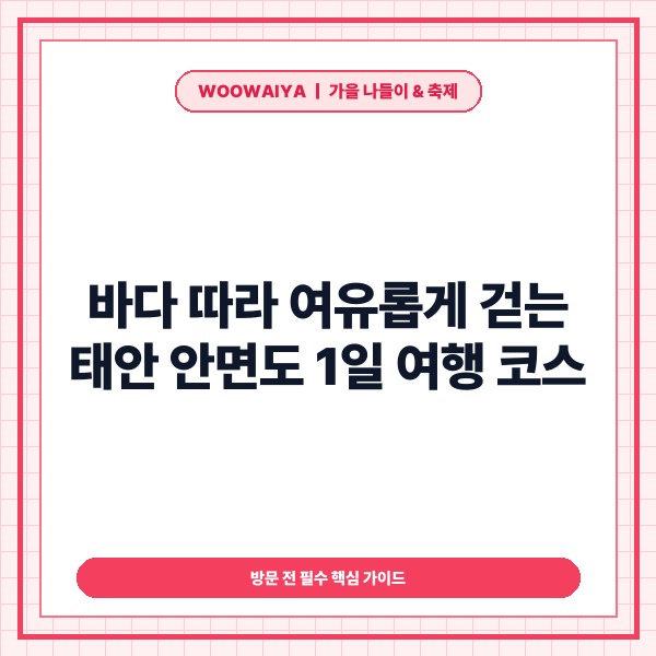 바다 따라 여유롭게 걷는 태안 안면도 1일 여행 코스 &amp; 감성 명소 완벽