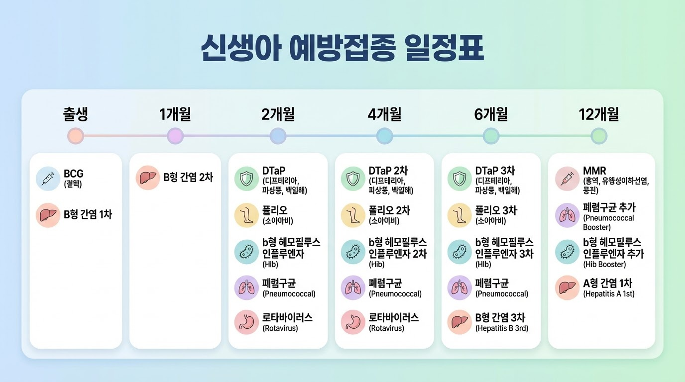 신생아 예방접종 완벽 가이드, 출생부터 단계별 일정표