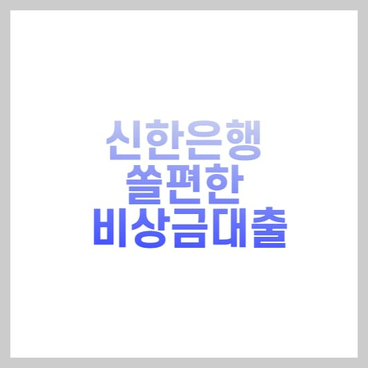신한은행 쏠편한 비상금 대출