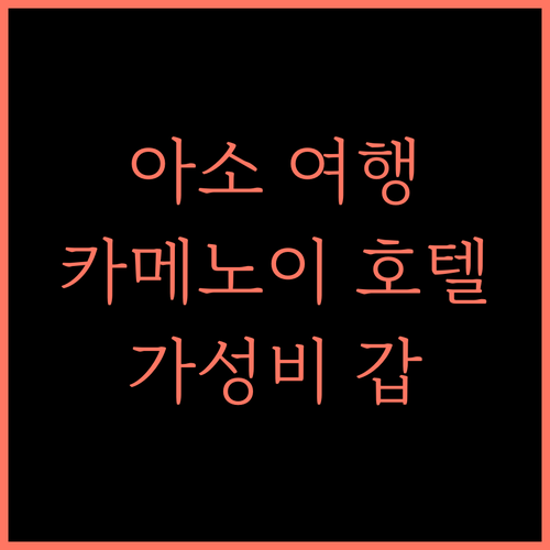 아소 여행 필수 코스 카메노이 호텔 