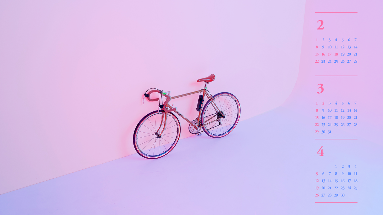 08 자전거 B - 2026년3월 달력배경화면