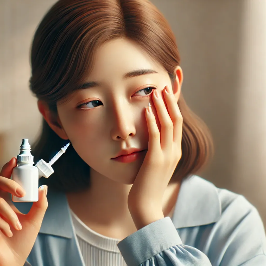 안구건조증으로-불편해하며-안약을-넣고-있는-여성
