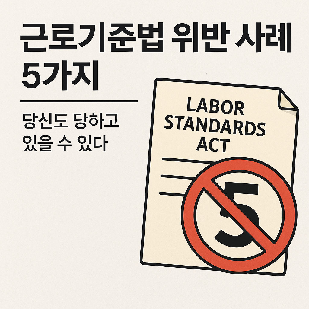 근로기준법 위반 사례 5가지 - 당신도 당하고 있을 수 있다!