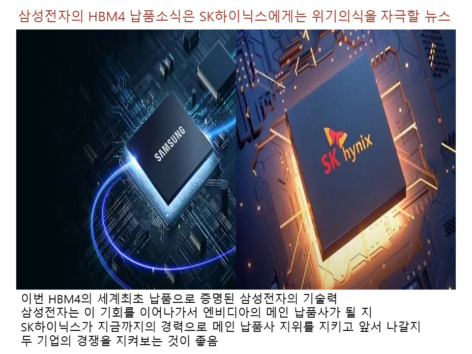 삼성전자의 HBM4 납품 소식을 SK입장에서는 반길 수 만은 없는 노릇