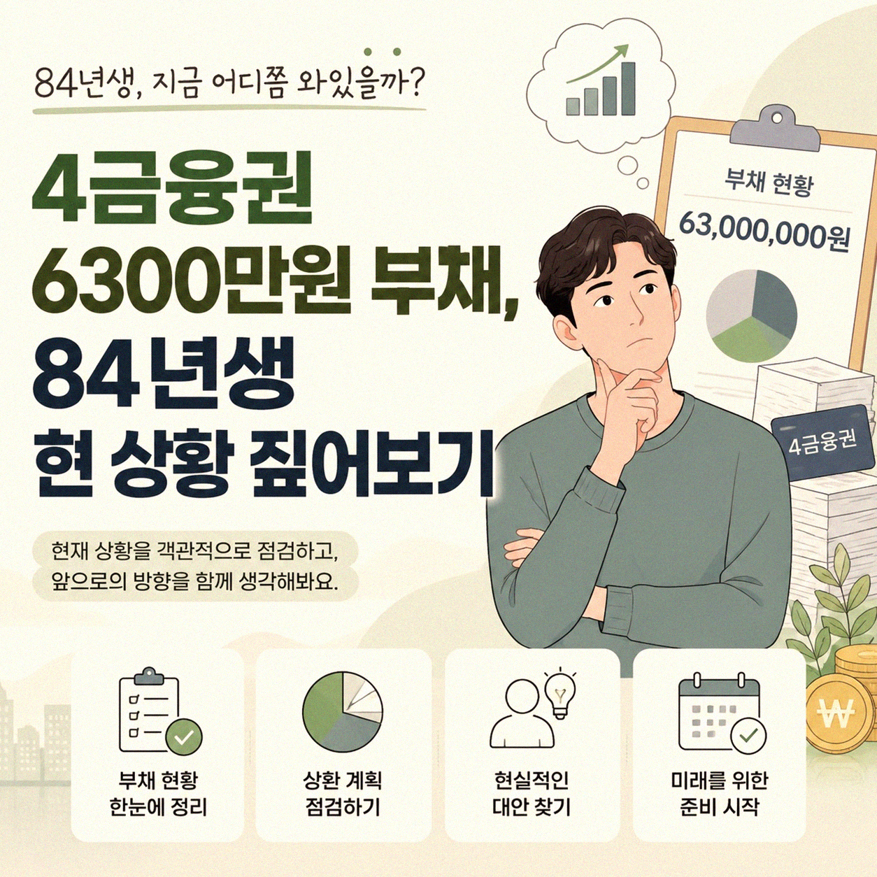 6300만원 4금융부채, 84년생 이제 어떻게 풀어야 할까