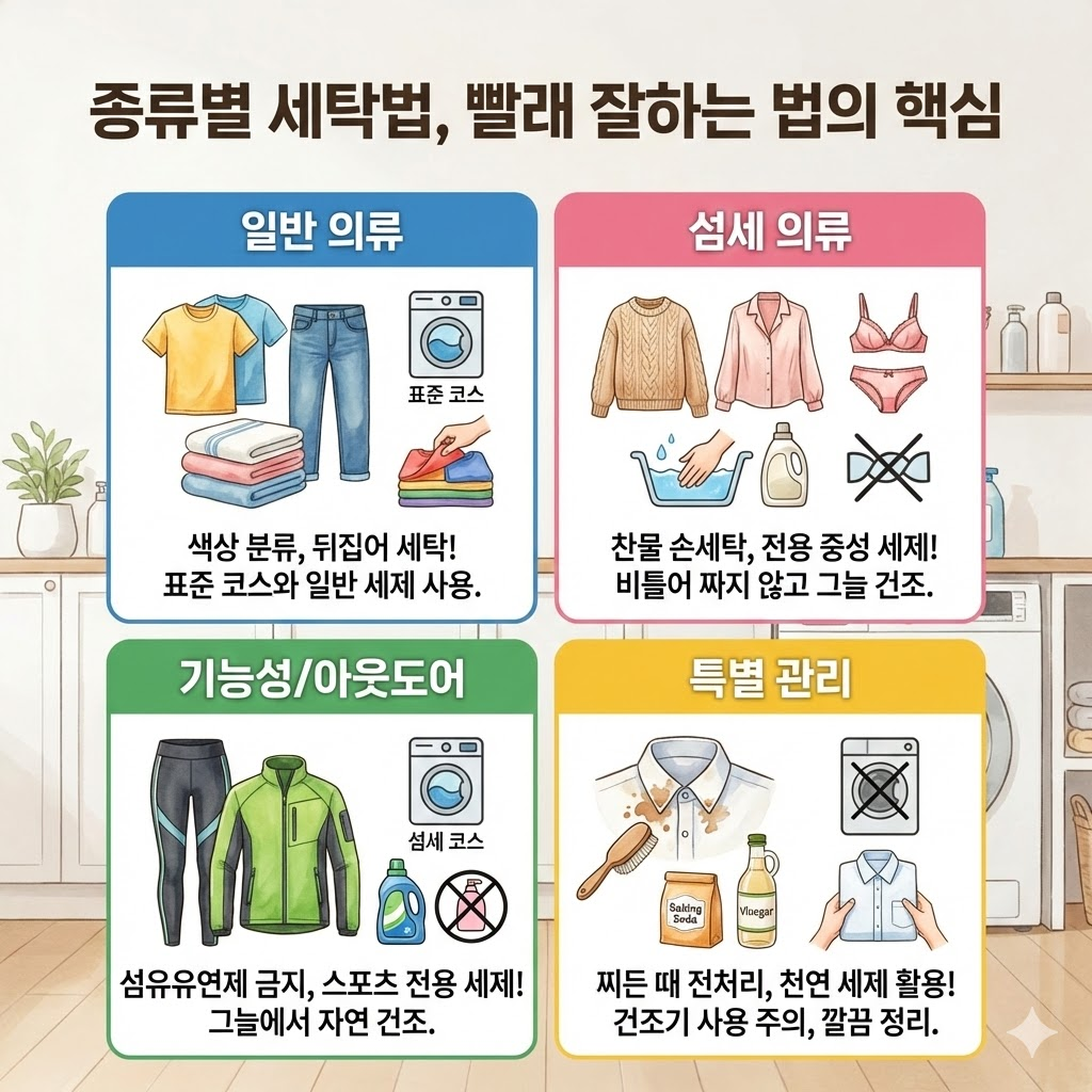 종류별 세탁법 & 빨래 잘하는 법의 핵심 가이드