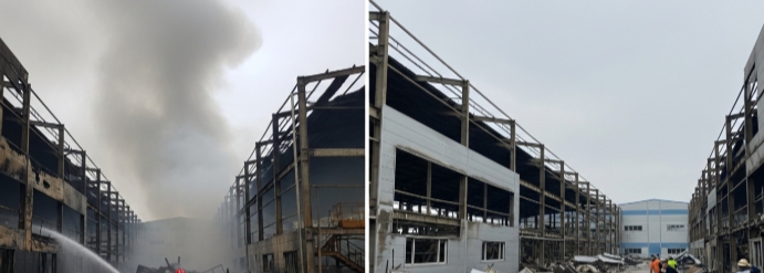 금천구 공장 화재 청소 전후 진행중