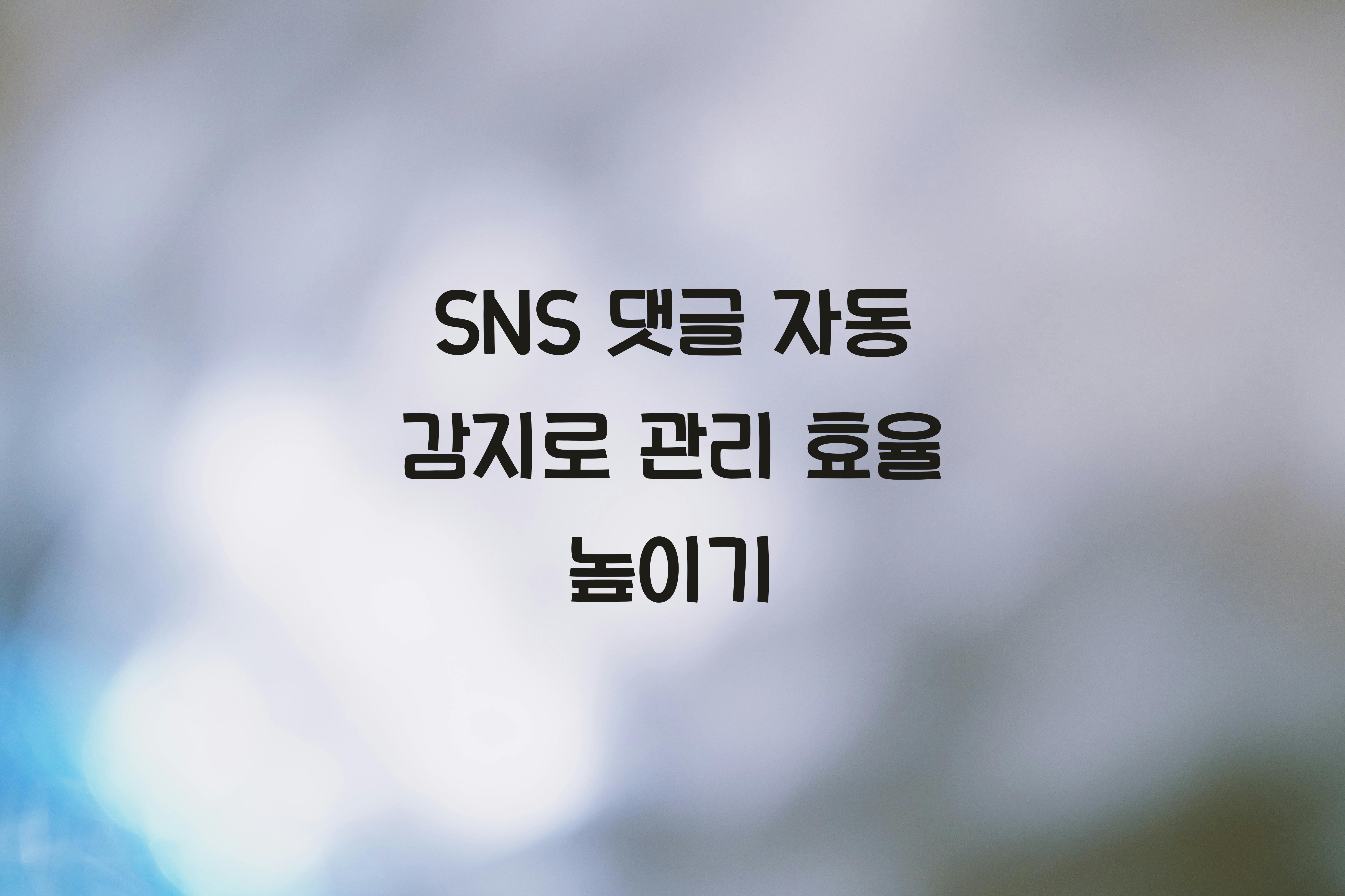 SNS 댓글 자동 감지