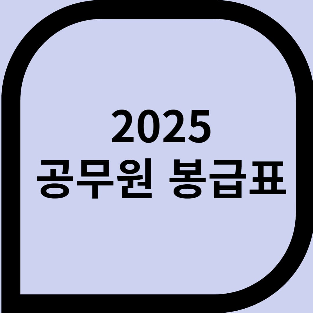 2025 공무원봉급표