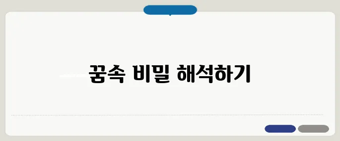 태몽 해몽 정리