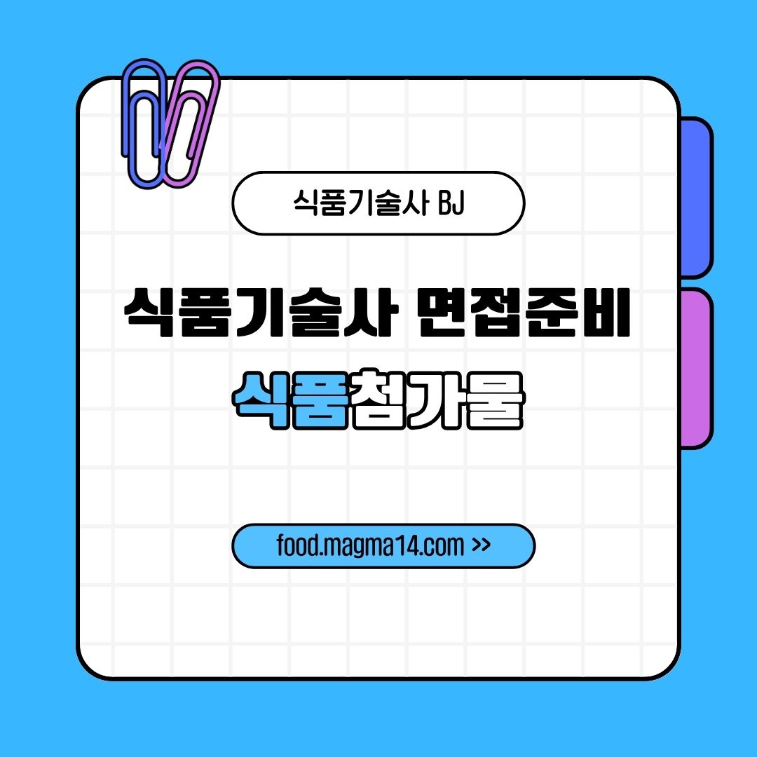 식품기술사면접-식품첨가물