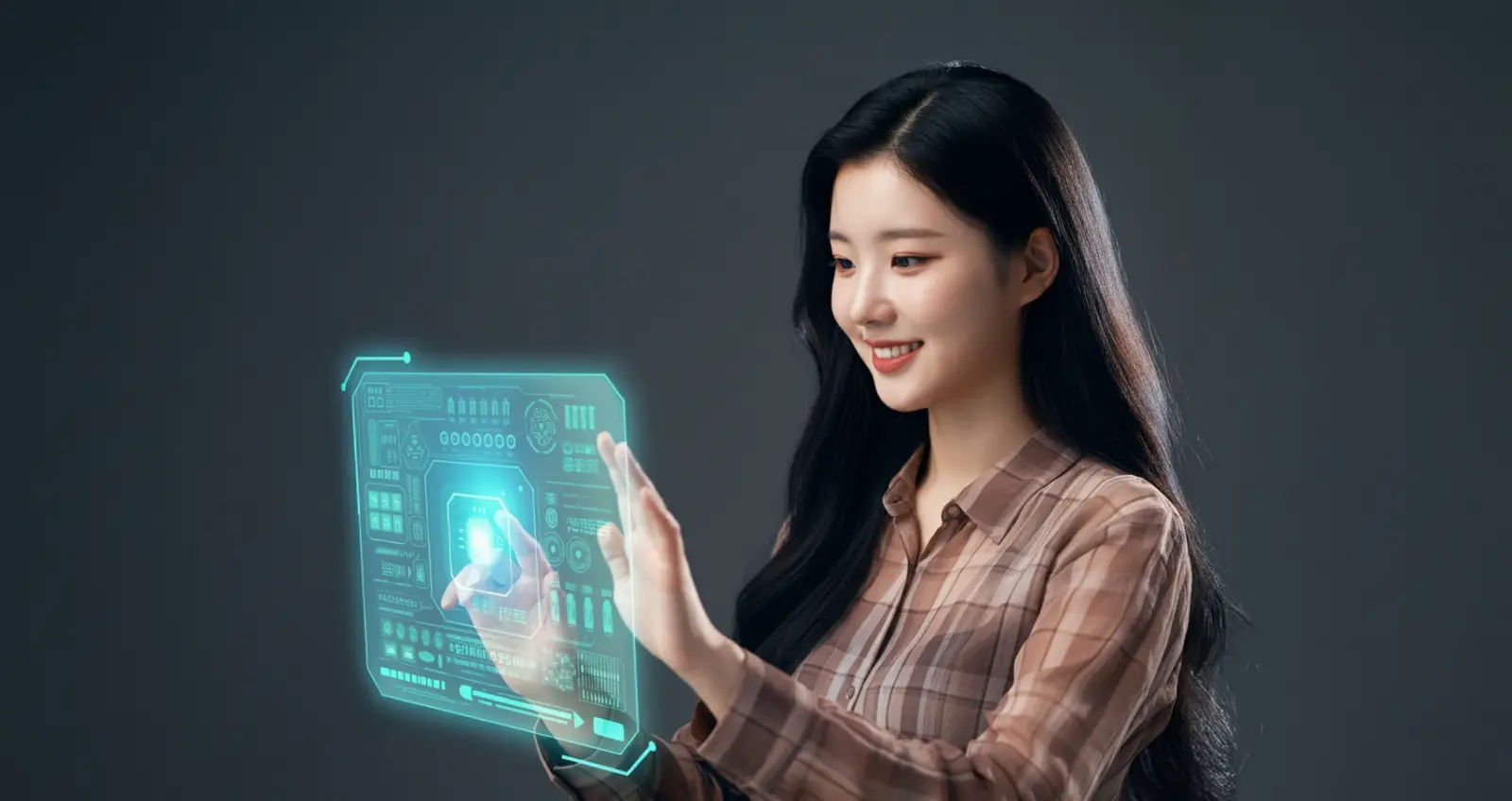 AI를 사용하는 여성