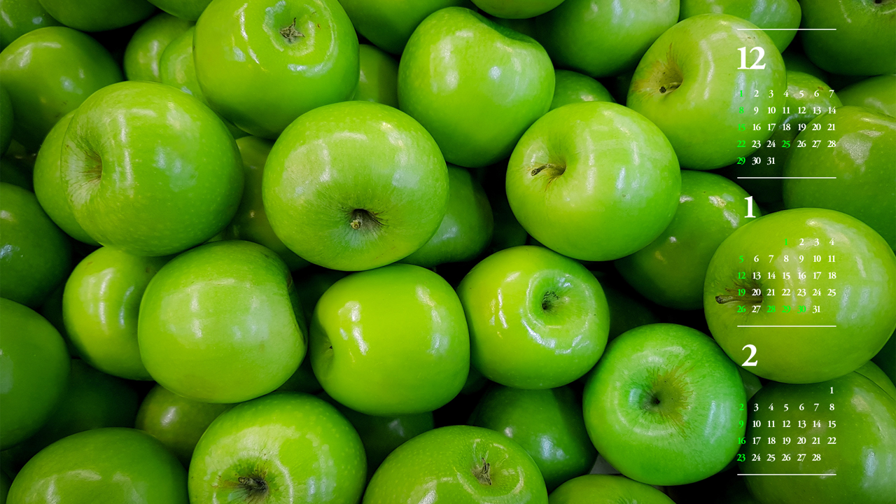 12 풋사과 한가득 B - 2025년1월 노트북배경화면