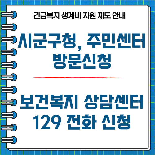 긴급생계지원금 신청방법, 문의처