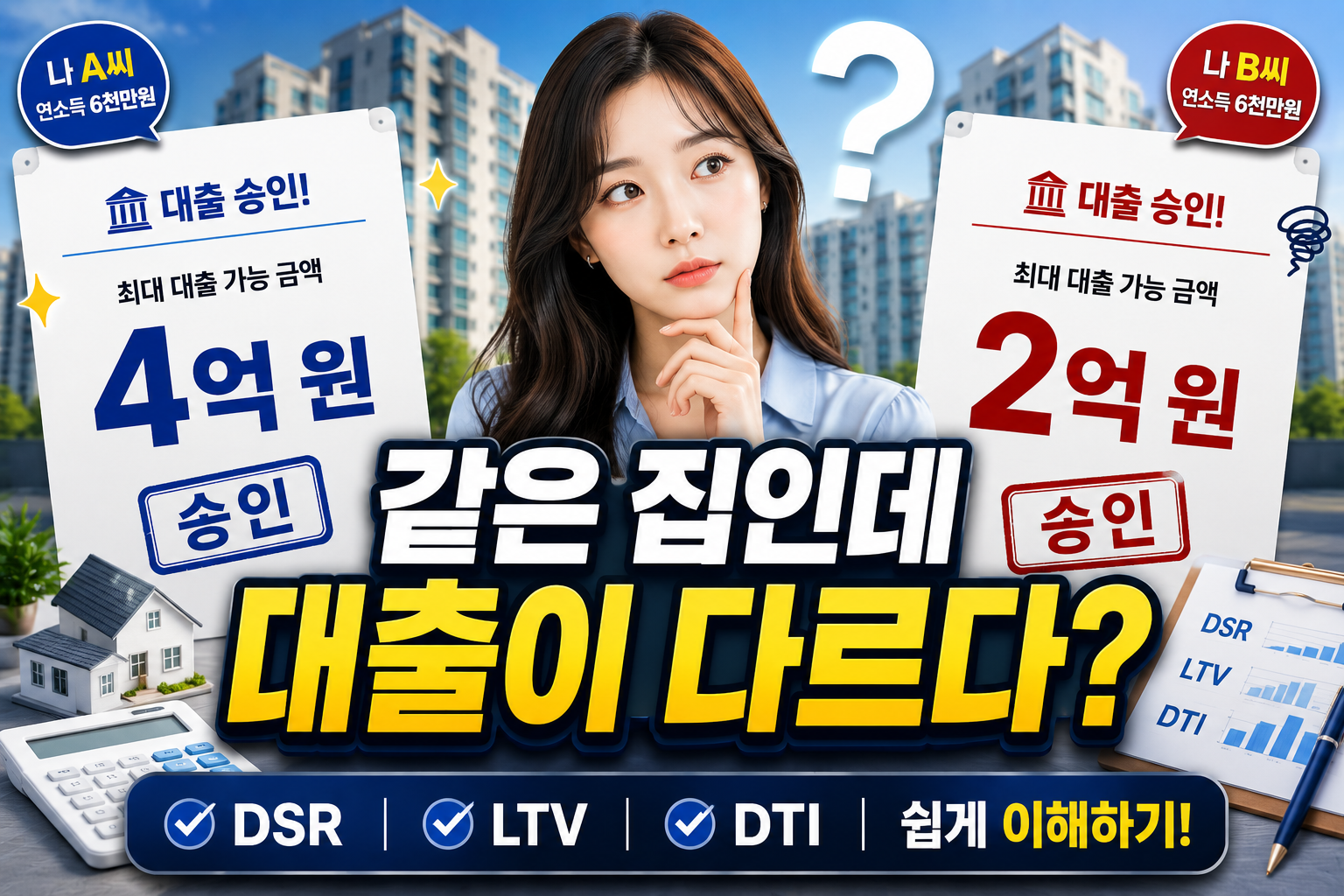 주택담보대출 한도 계산 방법! DSR, LTV, DTI 쉽게 이해하기