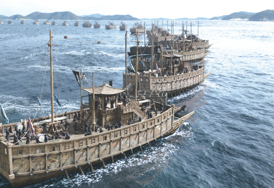 한산 속 배 장면