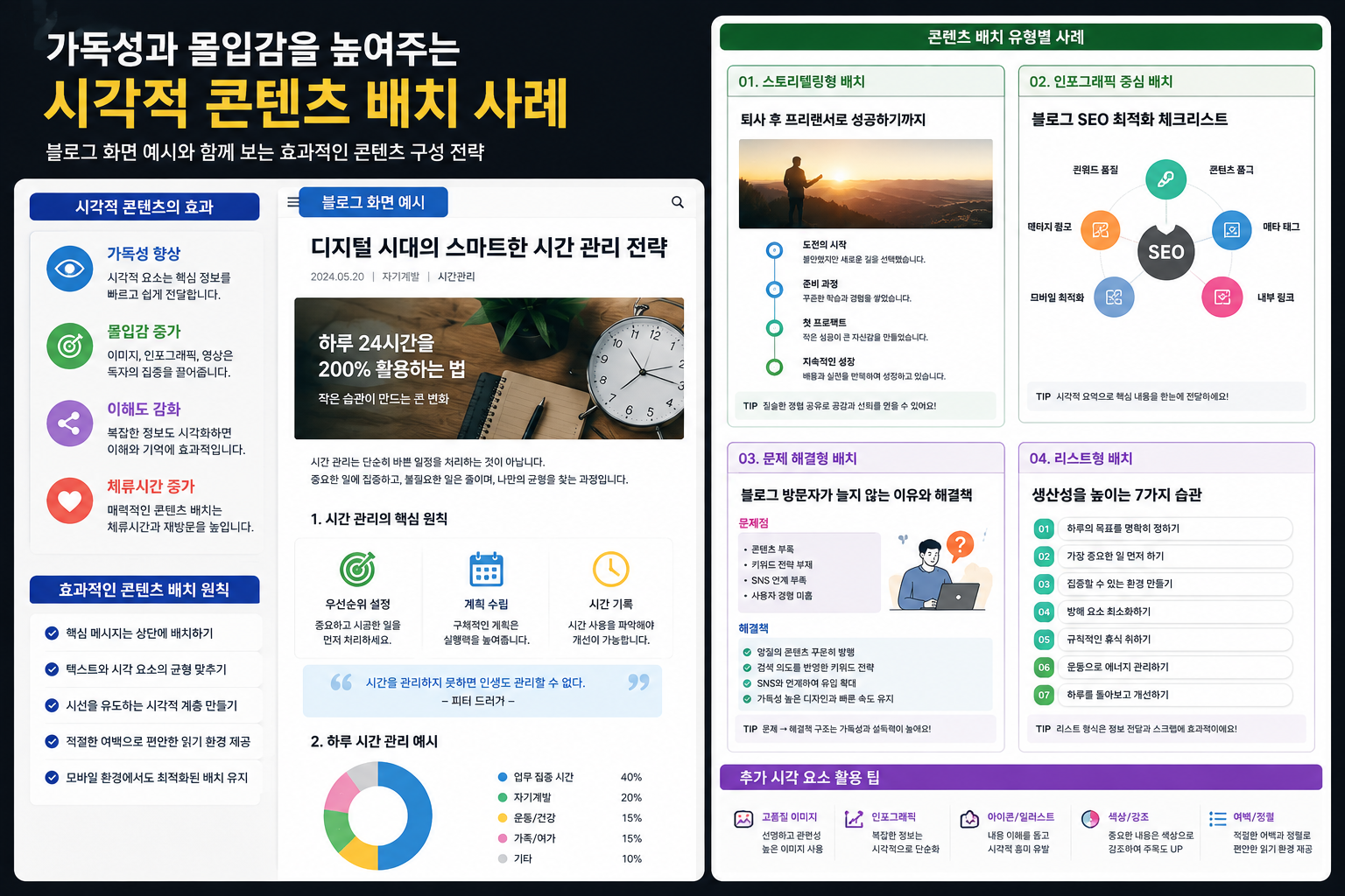 독성과 몰입감을 높여주는 시각적 콘텐츠 배치 사례. ai제작