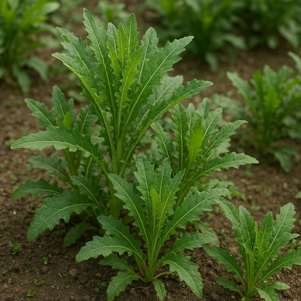 고들빼기 잎의 근접 모습