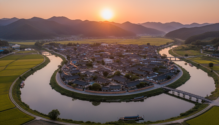 안동 장씨의 본관지인 안동의 전통 마을 풍경