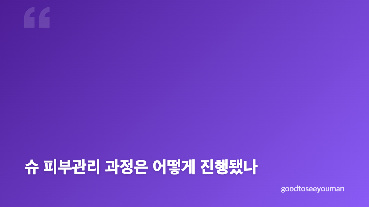 슈 피부관리 근황과 피부 처짐&middot;성형 의혹 핵심 정리