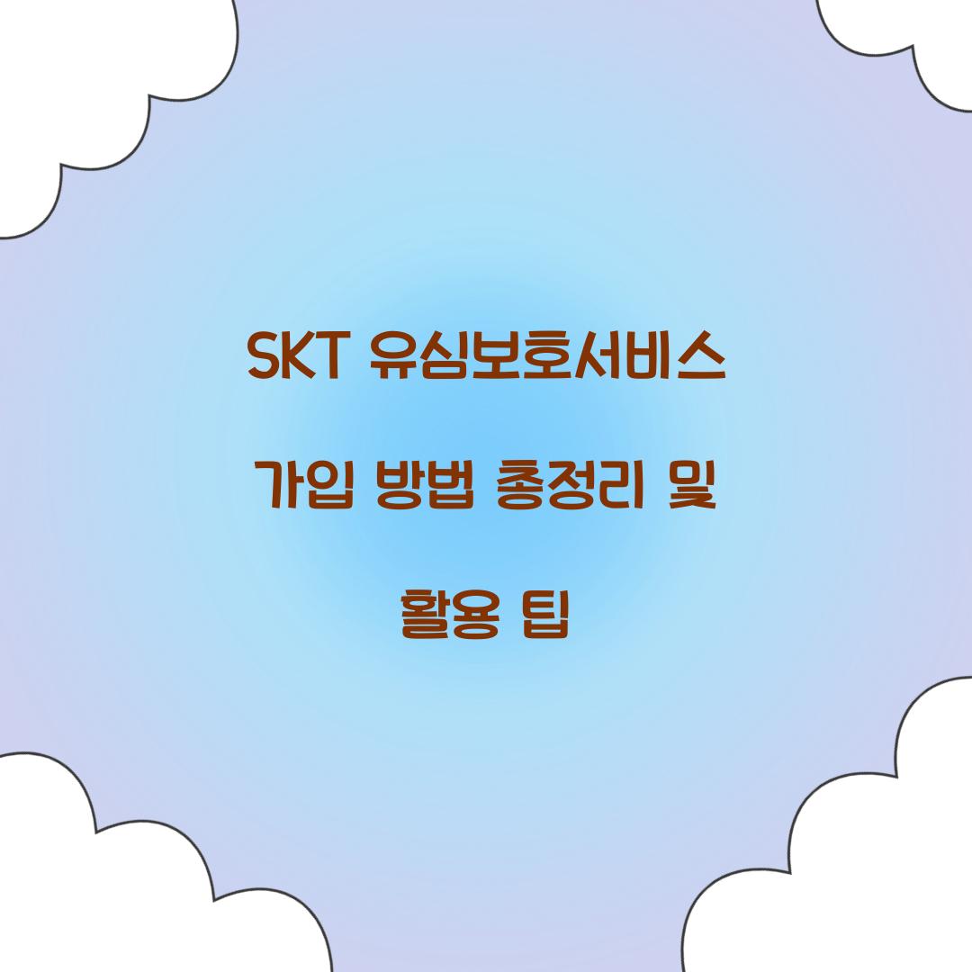 SKT 유심보호서비스 가입 방법 총정리