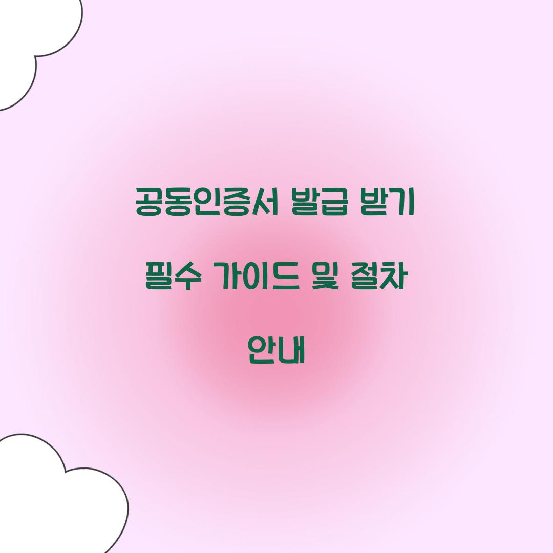 공동인증서 발급 받기