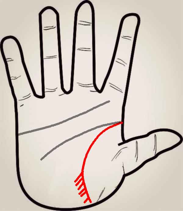 쉽게 피곤함을 느끼는 손금