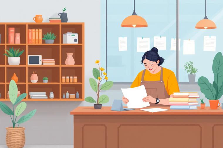 소상공인 가전제품 지원 품목 지원 서류 챙기는 여성