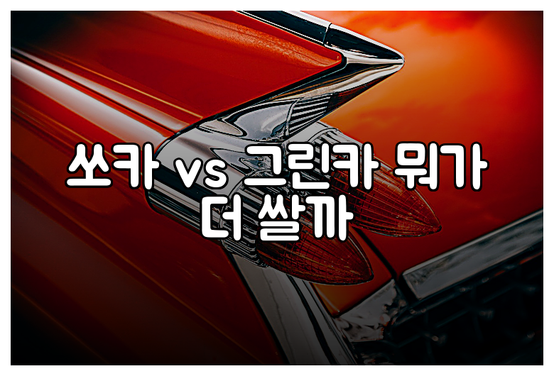 쏘카 vs 그린카 뭐가 더 쌀까