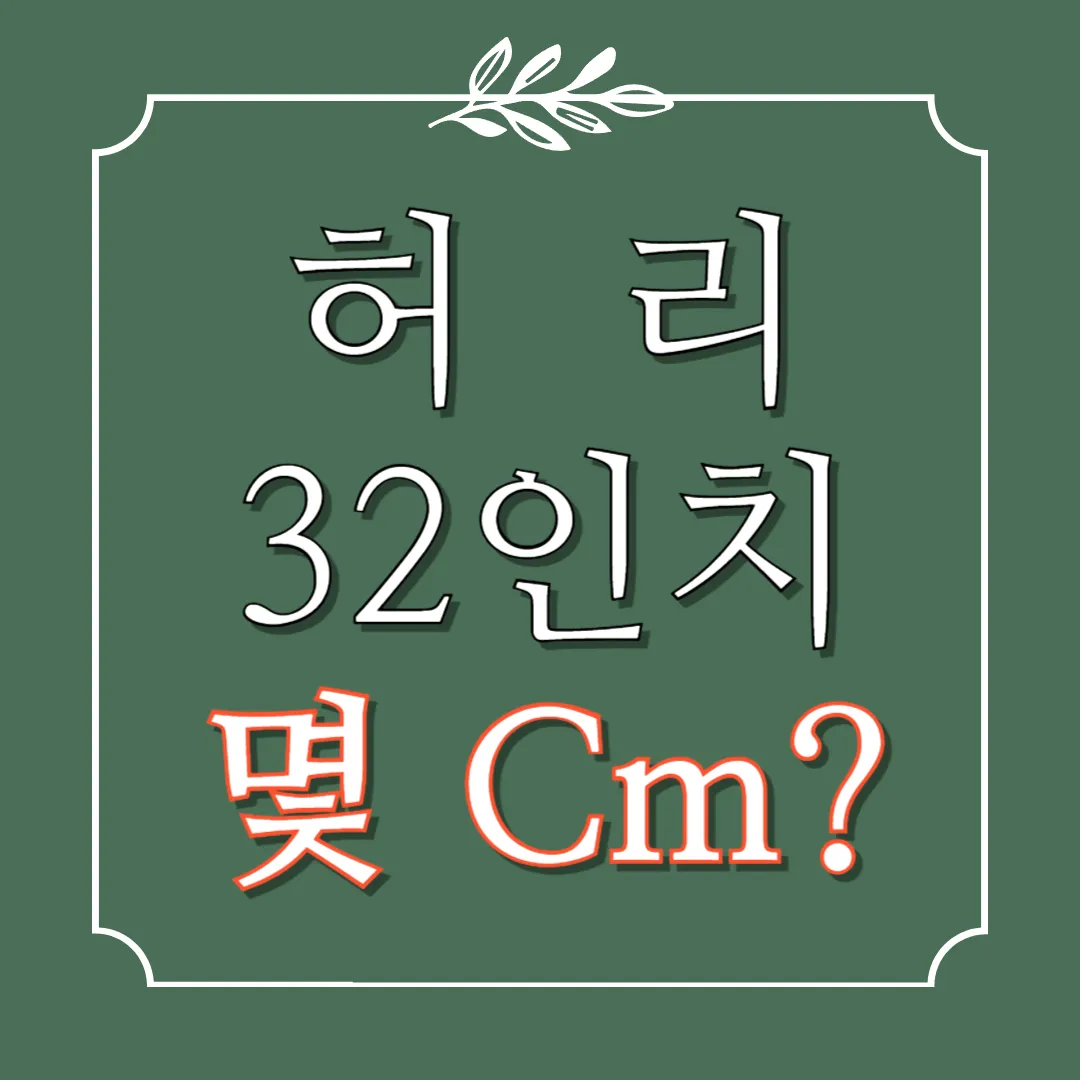 허리 32인치 몇cm