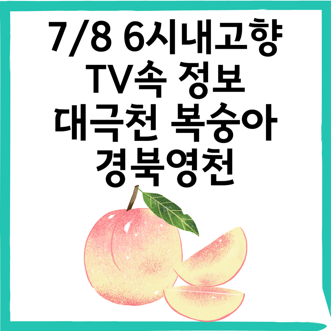 7/8 6시내고향 당도 높은 '대극천 복숭아', 어디서 살 수 있을까?