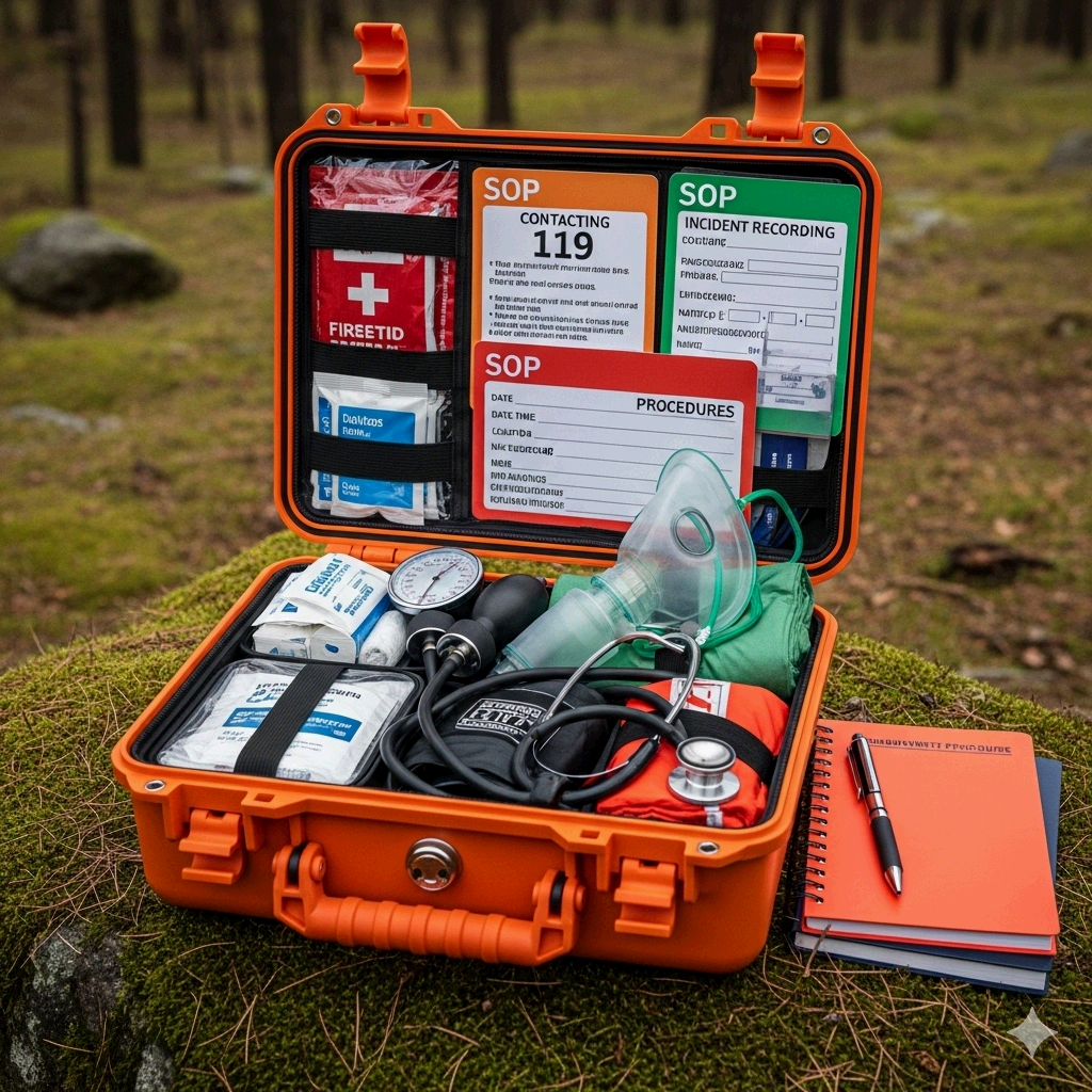 안전·응급 대응(낙상·과호흡·경미 외상) 현장 키트 — 119 연락 기준·기록·보고 SOP