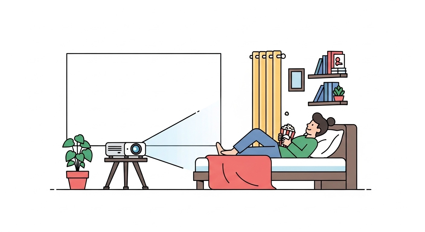 TV 없애고 6평 원룸을 CGV로! 실패 없는 미니빔 설치 꿀팁 5가지