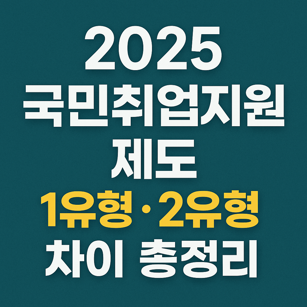 2025 국민취업지원제도, 1유형&middot;2유형 차이 총정리