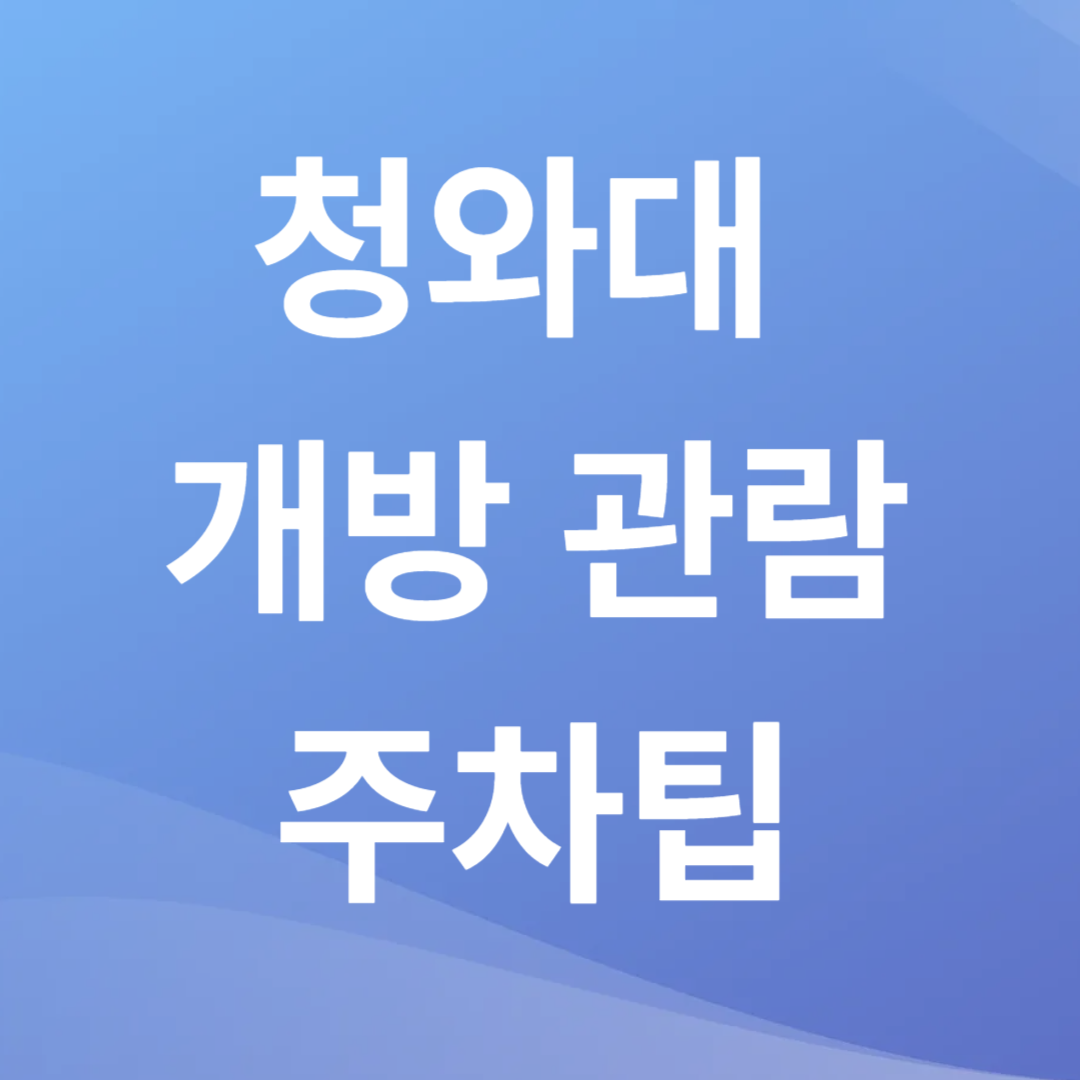 청와대 관람 주차