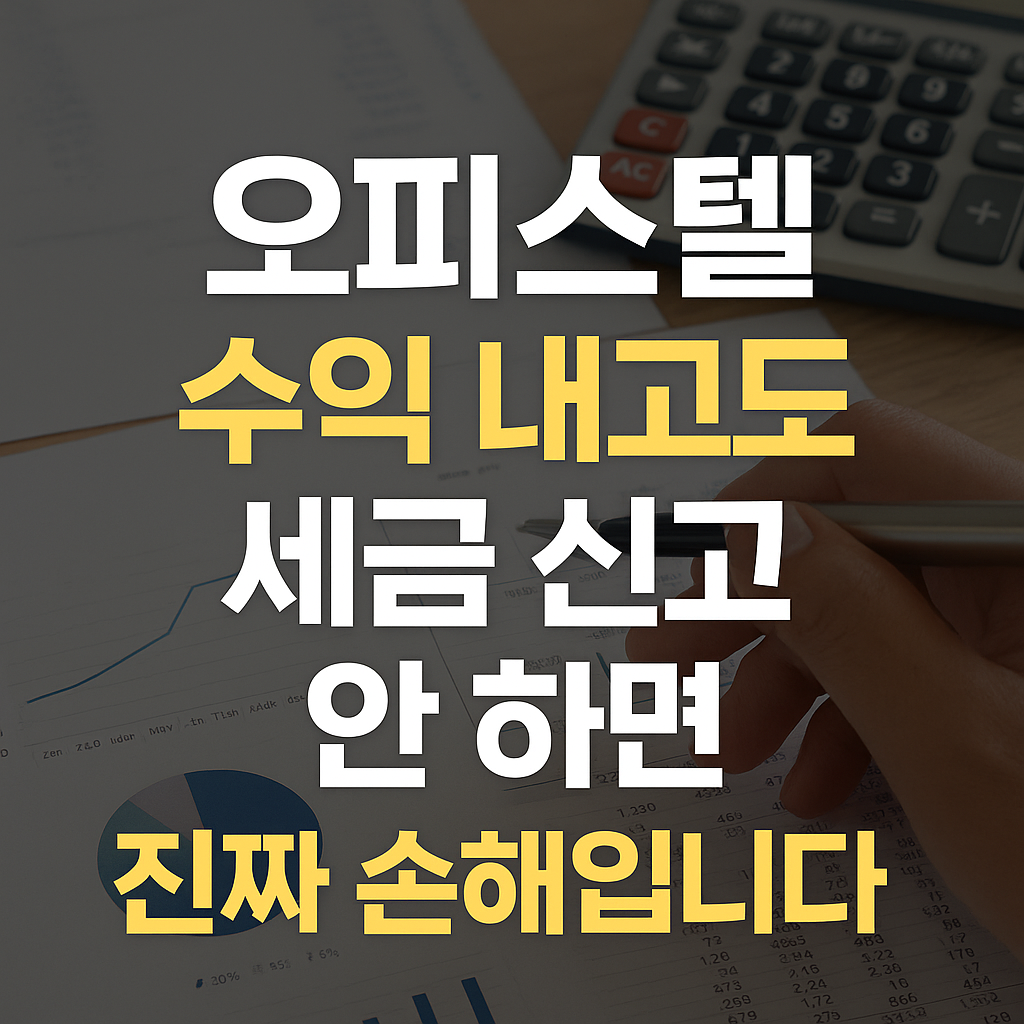 오피스텔 수익 냈다고 끝? 투자 후 세금 신고 안 하면 진짜 손해입니다